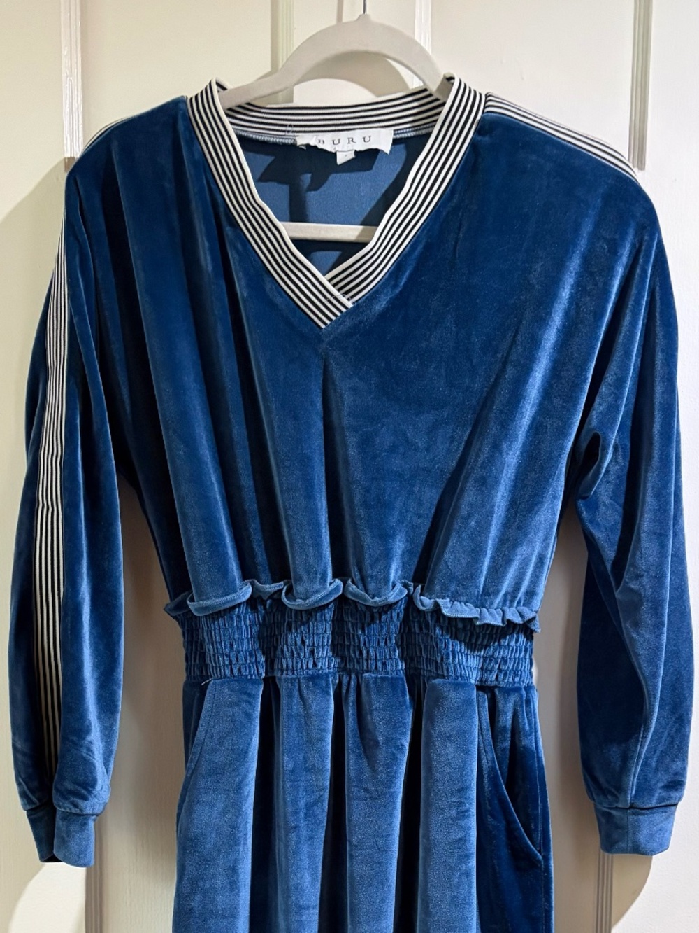 BURU Blue Velvet Dress